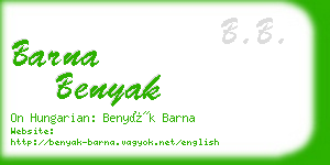 barna benyak business card